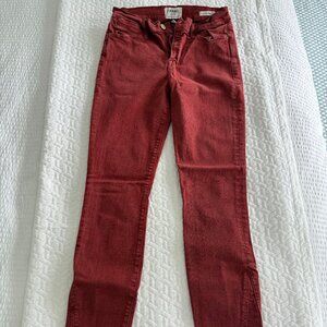Frame Le High Skinny Red Denim Jeans - Size 27